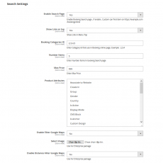 Booking search settings