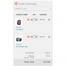 Magento 2 One Step Checkout Order Summary Box