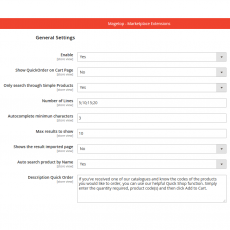 Magento 2 Quick Order General Settings