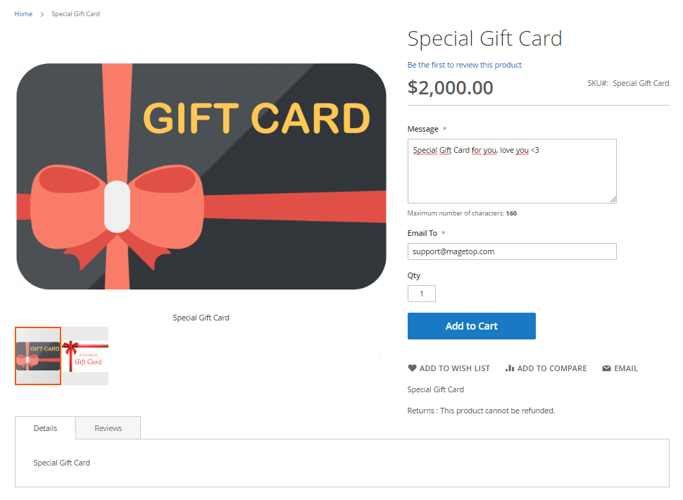 Magento 2 Gift Card Workflow At Frontend