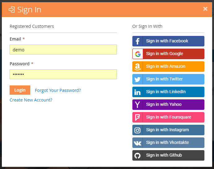 Magento 2 Social Login Support The Following Social Networks